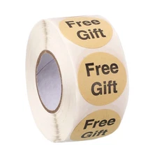 1Roll 500 Pcs A04 Gift Stickers, Kraft Paper Labels, Brown