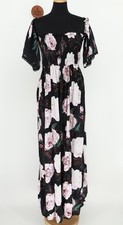Lulus Primrose Princess Floral Print Off-the-Shoulder Maxi Dress Babydoll Large