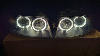 Black 2002-2005 Audi A4 S4 B6 Dual Halo obsolete Halogen Projector Set SONAR