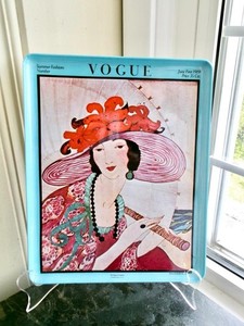 Vogue 1919 Summer Fashions Melamine Vanity Tray Helen Dryden Made Italy 9x12