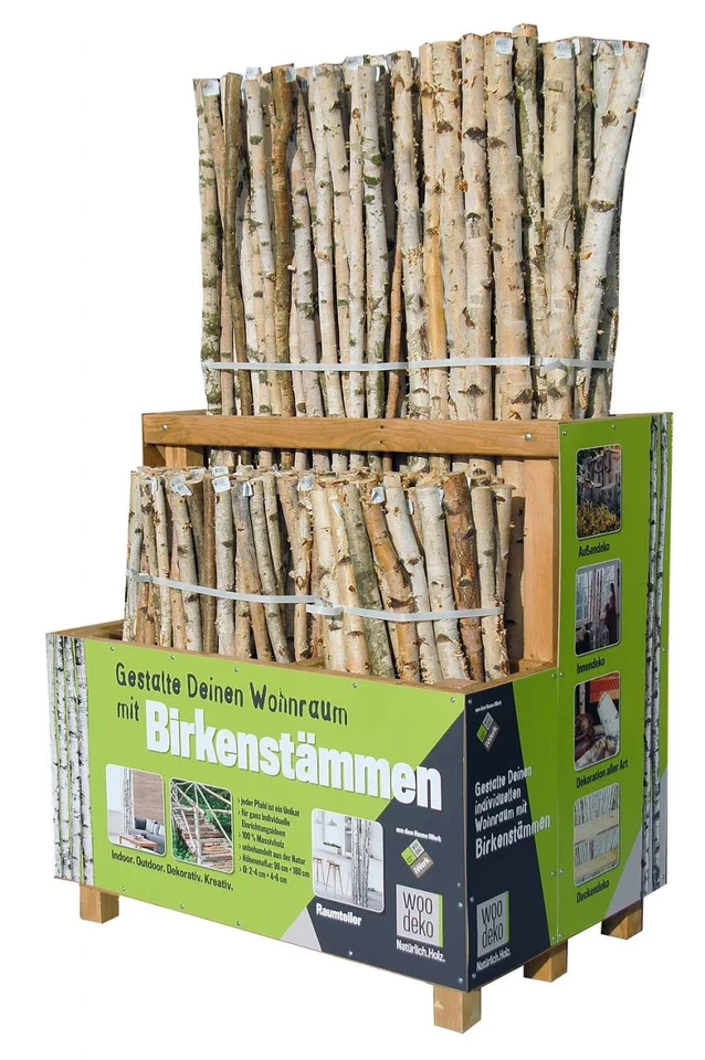 Birkenstamm 90 cm - ø 2-4 cm Birkenholz Birke Deko Holz - Bild 2 von 4