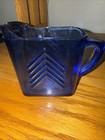 VINTAGE HAZEL-ATLAS "CHEVRON COBALT" 12oz Pitcher — photo 1