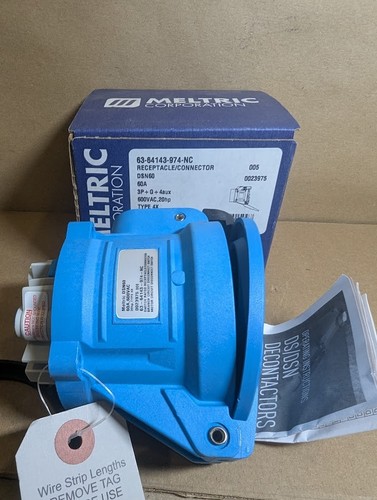 MELTRIC 63-64143-974-NC Receptacle Connector DSN60, 60Amp 600V 20Hp (New In Box) - Picture 4 of 10