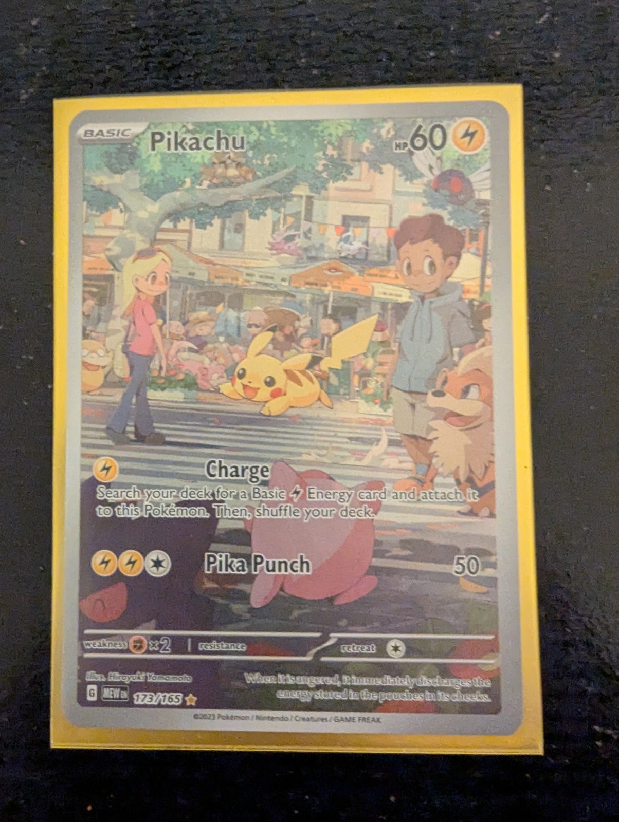 Pokémon Pikachu 173/165 Carta Singola, Set 151, Illustrazione Rara, Stato Mint