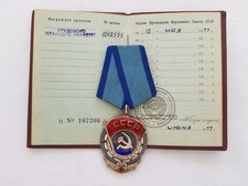 Originalorden UdSSR "Rotes Arbeitsbanner" mit Ordensbuch