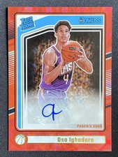 Oso Ighodaro 2024-25 Panini Donruss Rated Rookie International Red Auto RC #277
