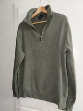 J.Crew Men s Cotton Cashmere Blend Quarter Zip Sweater Olive Green Size L