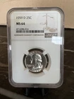 1959-D 25C Washington Quarter  NGC MS64