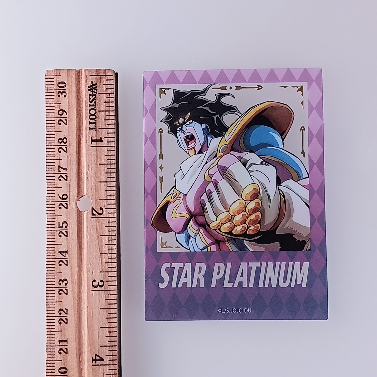 Star Platinum JoJo's Bizarre Adventure Clear Photo Card, Gold Foil