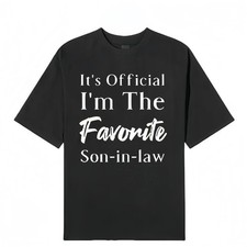 Men's "Favorite Son-in-Law" Letter Pattern Round Neck Short-Sleeved T-Shirt
