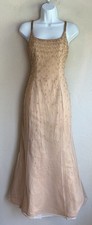 Vintage 90s Y2K Niki Livas Beaded Mesh Formal Maxi Dress 6 Fairy Mermaid Prom