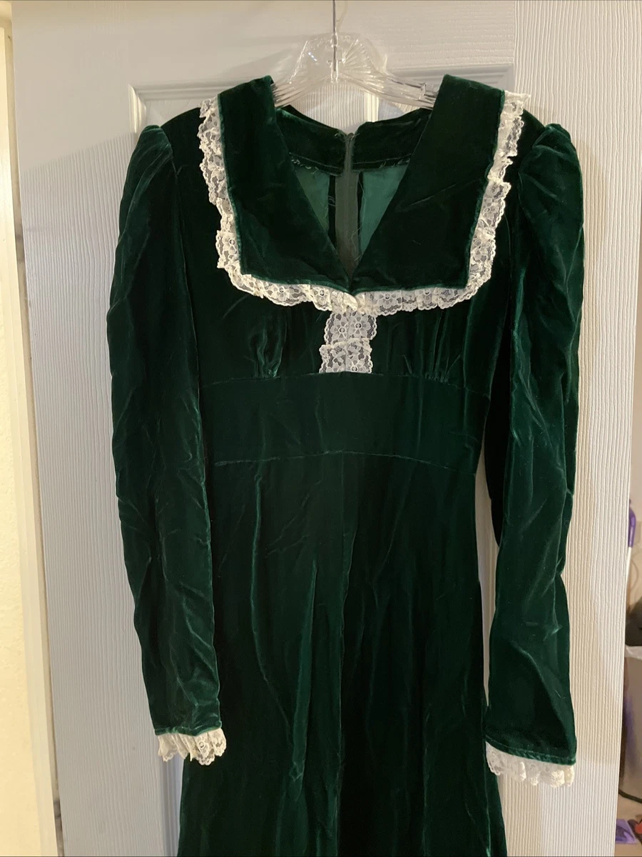 Green Velvet Maxi Vintage Dresses for Women for sale