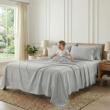 Extra Luxury Bamboo Fibre Bed Sheet Set Deep Pocket Cooling Soft Wrinkle Free