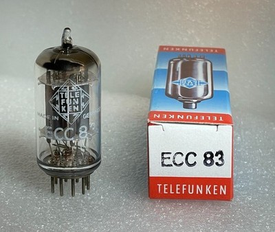 1 x  Röhre  Telefunken   ECC83  12AX7  smooth  plates