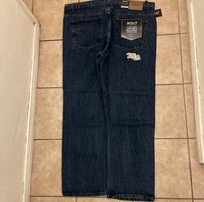 vintage y2k baggy wide leg blue solo semore jeans size 46