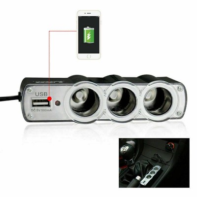Multifunktions Auto Power Splitter mit Dreifach Steckdose Splitter und USB Power
