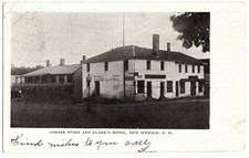 New Ipswich, NH New Hampshire 1905 Postcard, Store and Clark's Hotel