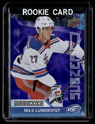 2021-22 Upper Deck Ice Sub Zero Blue Autographs Nils Lundkvist New York Rangers