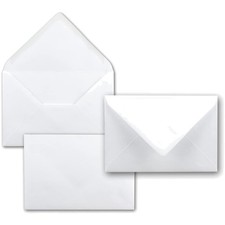 Briefumschl&auml;ge in Weiss - 50 St&uuml;ck - Kuverts in DIN B6  125 x 185 mm - 120 Gramm