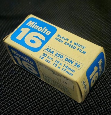 Minolta 16 Black & White Fast Fine Grain Film, a type of subminiature spy camera