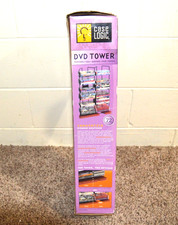 Case Logic DVD CD Tower RACK Storage Metal Frame Wood Base Holds 72 DVD New
