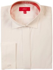 Mens Ivory Wing Collar Tuxedo Shirt Wedding Formal Prom Sizes 14 to 20 Big Tall