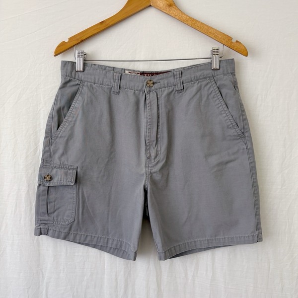 Vintage New Caro Cargo Shorts Size 8-10? Grey 100% Cotton Utility Hiking Y2K