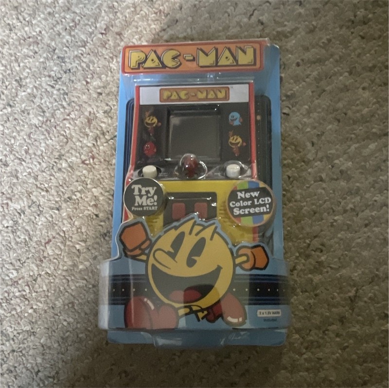 Basic Fun Pac-Man Handheld Electronic Game Mini Arcade Full Color LCD Screen