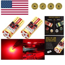 194 LED Red Bulbs Super Bright Wedge 168 2825 175 T10 15-SMD 4014 Chipsets LE...