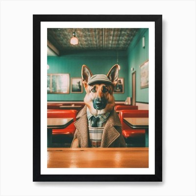 Ein Deutscher Schäferhund 1 Kunstdruck gerahmt Wandbild Poster Leinwanddruck Bild