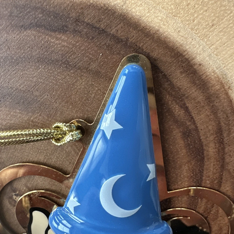 Walt Disney World Sorcerer Mickey Hat Fantasia Ornament 100 Years Of Magic Gold - Image 4 of 4