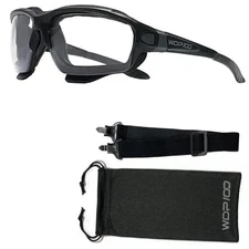 Motorcycle Riding Glasses Removable Foam Goggles with G772bk Black / Clear