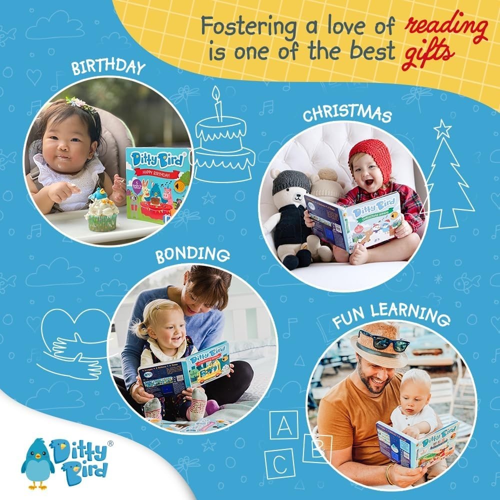 Ditty Bird Christmas Songs Interactive Sound Book - 5 Songs - Sealed