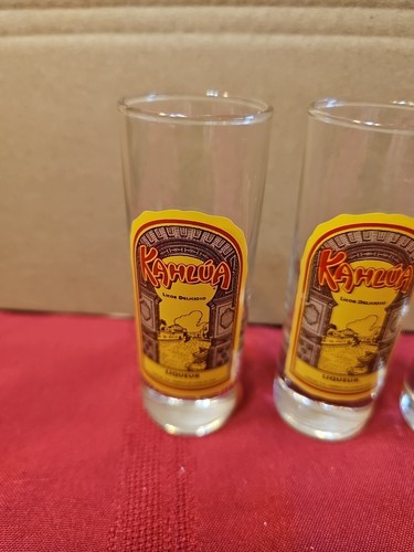 Kahlua Liqueur 4" Tall Shot Glass Clear 4 Pack - Picture 2 of 5