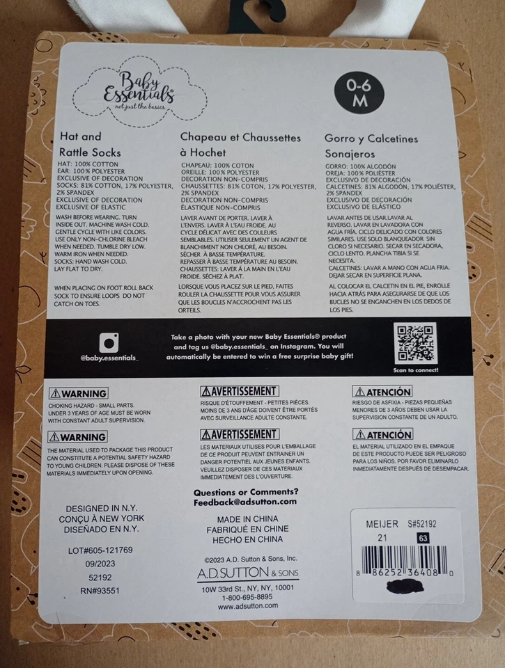 Sombrero y calcetines bebé Pascua Honey Bunny talla 0-6M Foto 4 de 4