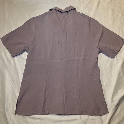 Vintage Pendleton Short Sleeve Button Up Shirt Sz 6 Womens Lilac Blouse Flaw - Picture 6 of 8
