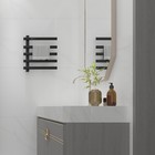Electric Heated Towel Warmer Rack Black For Bathroom Rotatable Towel Rack 5 Bars