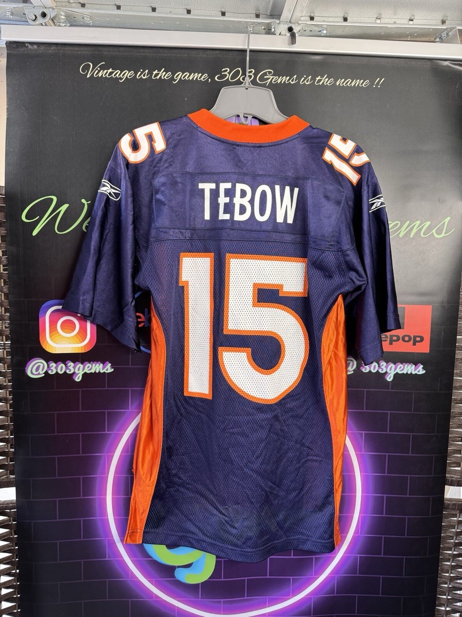 Authentic Denver Broncos #15 Tim Tebow Vintage NFL Football Jersey