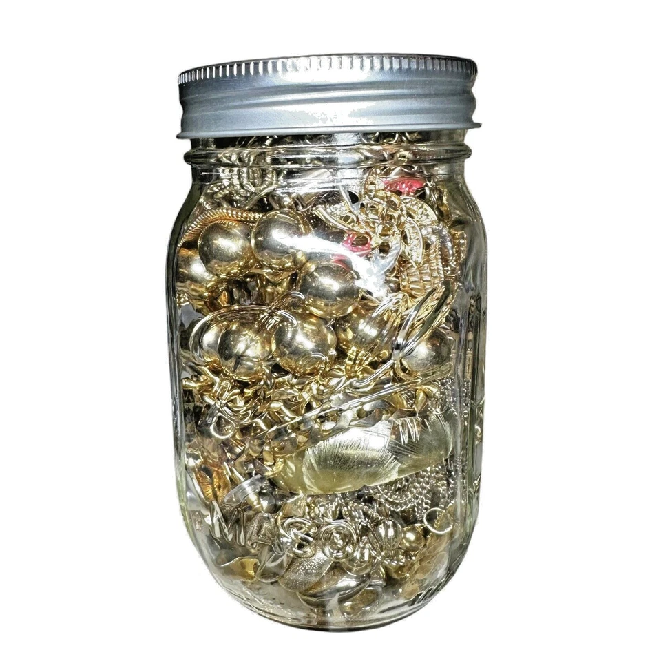 1.75 + 磅 1 全球共济会罐全金色调珠宝神秘套装可穿戴 GUC — 第 3/4 张图片