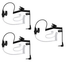 Listen-Only 3.5mm Surveillance Earpiece Coil Tube for Two-way Radios (3 Pack)