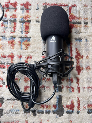 Maono AU-PM320S Black Wired Portable Condenser Microphone for Podcasting