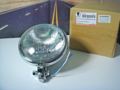 Harley 5-3/4'' Headlamp Chrome Round Headlight 50/35W Bobber V-Twin 33-0001 Y3