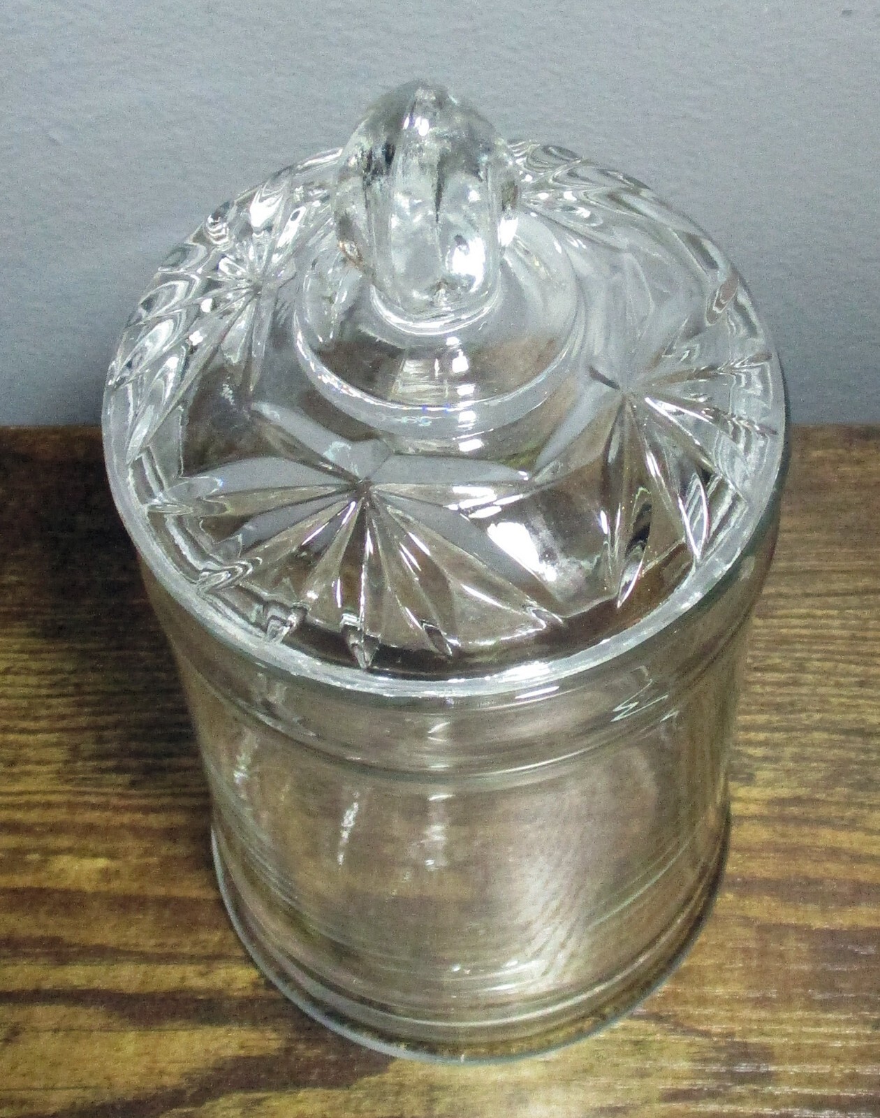 Clear Glass CANDY/ANYTHING JAR with Embossed Lid, 7.5" Tall eBay