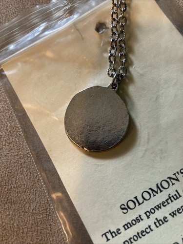 Collana con ciondolo protezione talismano sigillo di Salomone vintage - Foto 4 di 4