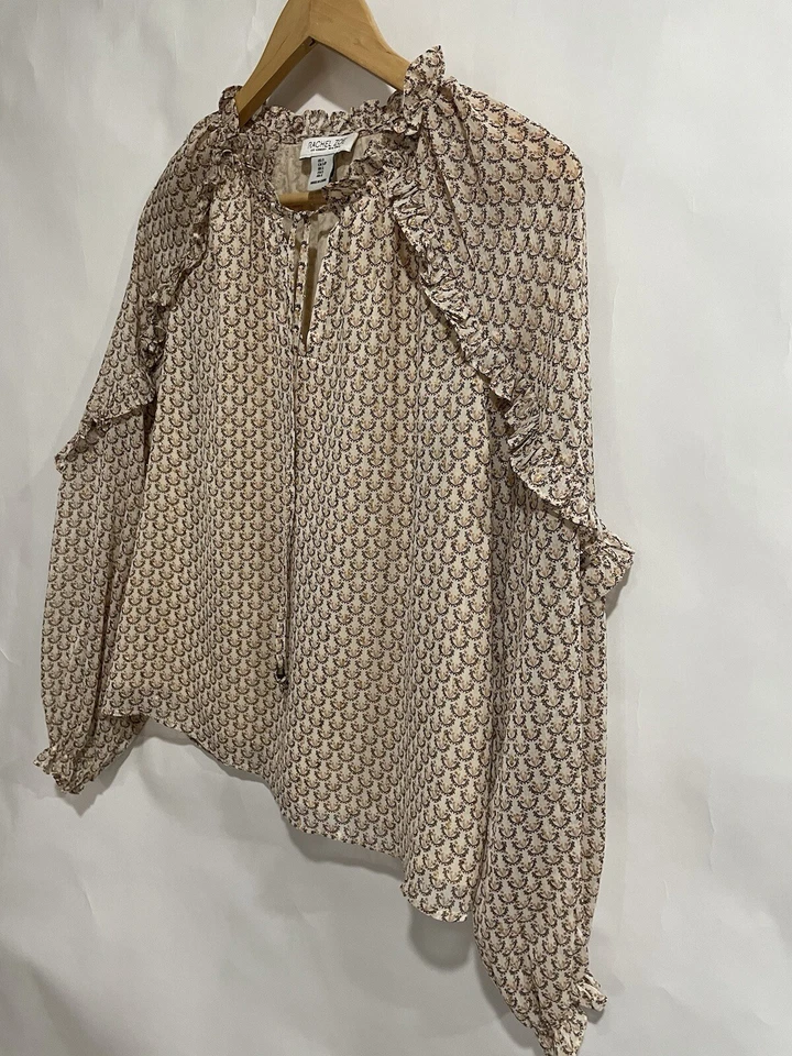 Blusa Rachel Zoe Talla S Cuello Corbata Manga Larga Volantes Forrada Blusa Talla S Para Mujer’s Foto 2 de 4