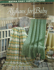 AFGHANS FOR BABY 6 DESIGNS NURSERY DECOR KNIT CROCHET PATTERN BOOK