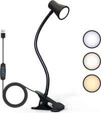Clip on lamp for Bed Headboard with Clamp for Reading, Small Clip on Light