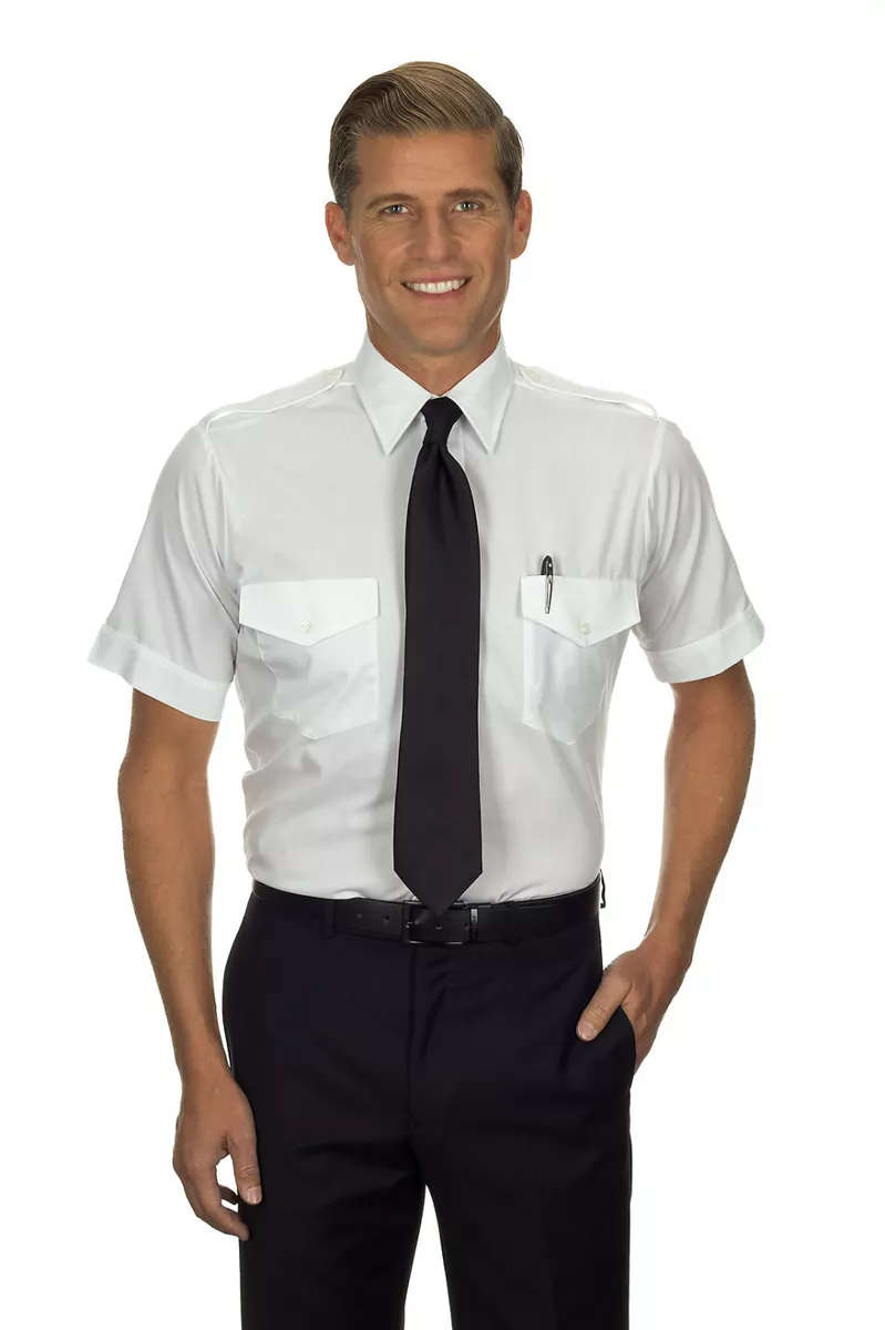 White short sleeve uniform shirt sale