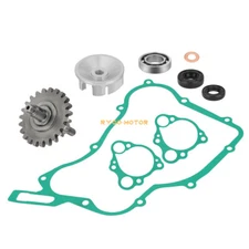 Water Pump Impeller Shaft Gear w/ Gaskets Rebuild Kit for Honda CR125R 1997-2004