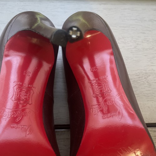 100% AUTH Christian Louboutin Grapi 120 Leather Pumps Sz 38 1 Heal Needs Repair - 第 6/7 張圖片